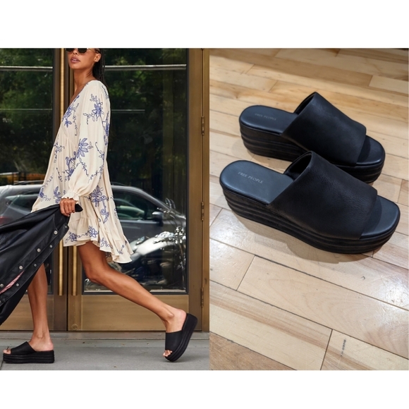 Free People Shoes - NWT Free People | Harbor Platform Sandal In Black